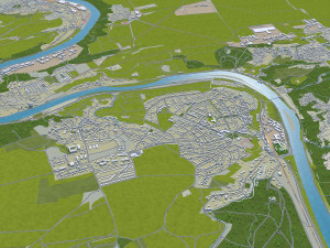 Prague city Praha Czechia 50km 3D Model