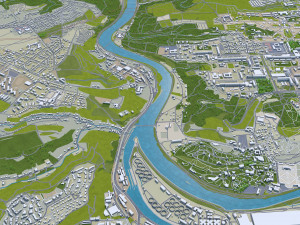 Prague city Praha Czechia 50km 3D Model