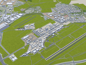Prague city Praha Czechia 50km 3D Model