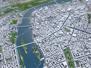 Prague city Praha Czechia 50km 3D Model