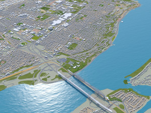 Quebec city Canada 80km 3D Model