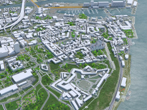 Quebec city Canada 80km 3D Model
