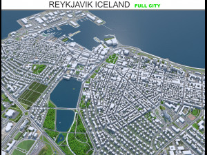 Reykjavik city Iceland 50km 3D-Modell
