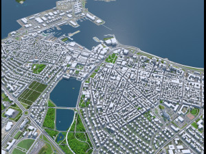 Reykjavik city Iceland 50km 3D-Modell