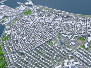 Reykjavik city Iceland 50km 3D-Modell