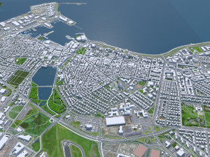 Reykjavik city Iceland 50km 3D-Modell