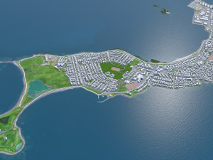 Reykjavik city Iceland 50km 3D-Modell