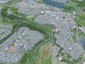 Reykjavik city Iceland 50km 3D-Modell