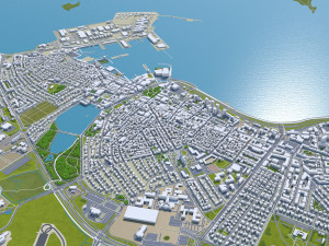 Reykjavik city Iceland 50km 3D-Modell