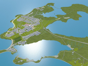Reykjavik city Iceland 50km 3D-Modell