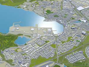 Reykjavik city Iceland 50km 3D-Modell