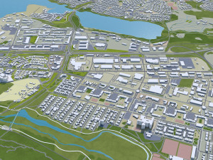 Reykjavik city Iceland 50km 3D-Modell