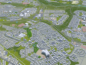 Reykjavik city Iceland 50km 3D-Modell