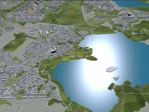 Reykjavik city Iceland 50km 3D-Modell