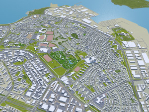 Reykjavik city Iceland 50km 3D-Modell