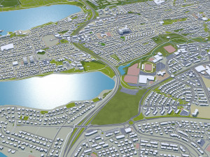 Reykjavik city Iceland 50km 3D-Modell