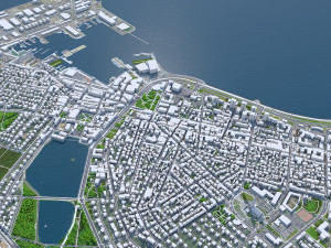Reykjavik city Iceland 50km 3D-Modell