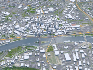 Saint Paul city Minnesota 40km 3D Модель