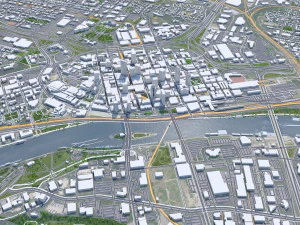 Saint Paul city Minnesota 40km 3D Model