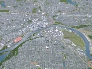 Saint Paul city Minnesota 40km 3D Model