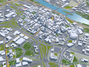 Saint Paul city Minnesota 40km 3D Модель