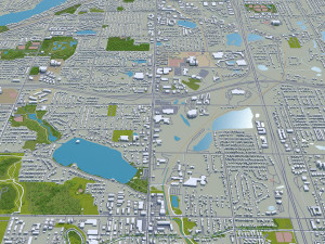 Saint Paul city Minnesota 40km 3D Модель