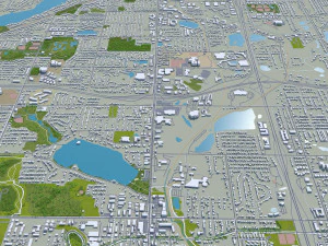 Saint Paul city Minnesota 40km 3D Model