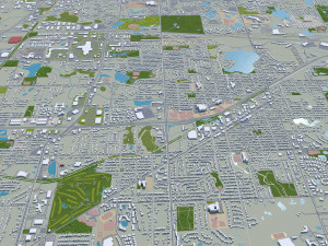 Saint Paul city Minnesota 40km 3D Модель