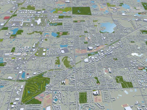 Saint Paul city Minnesota 40km 3D Model