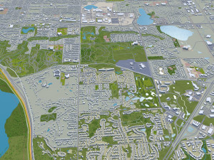 Saint Paul city Minnesota 40km 3D Модель