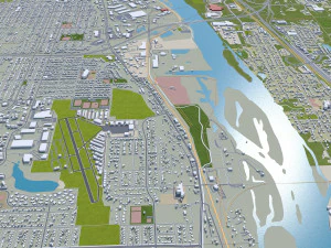 Saint Paul city Minnesota 40km 3D Model