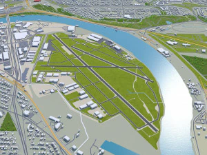 Saint Paul city Minnesota 40km 3D Model