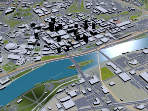 Saint Paul city Minnesota 40km 3D Model