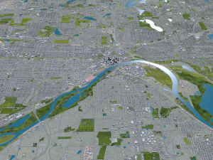 Saint Paul city Minnesota 40km 3D Model