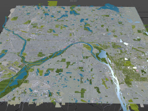 Saint Paul city Minnesota 40km 3D Модель
