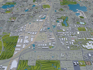 Saint Paul city Minnesota 40km 3D Модель