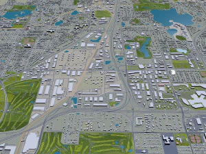 Saint Paul city Minnesota 40km 3D Model