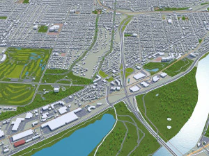 Saint Paul city Minnesota 40km 3D Model