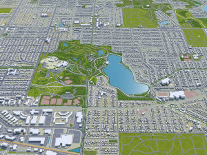 Saint Paul city Minnesota 40km 3D Модель