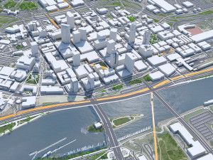 Saint Paul city Minnesota 40km 3D Модель