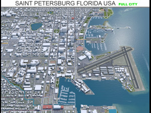 Saint Petersburg city Florida USA 40km 3D Model