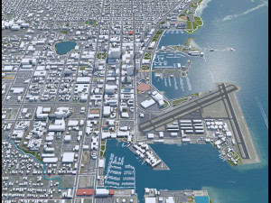 Saint Petersburg city Florida USA 40km 3D Model