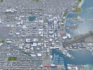 Saint Petersburg city Florida USA 40km 3D Model