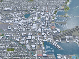 Saint Petersburg city Florida USA 40km 3D Model