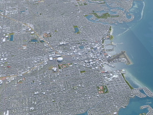 Saint Petersburg city Florida USA 40km 3D Model