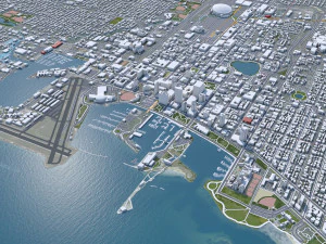 Saint Petersburg city Florida USA 40km 3D Model