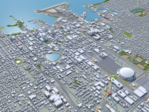 Saint Petersburg city Florida USA 40km 3D Model