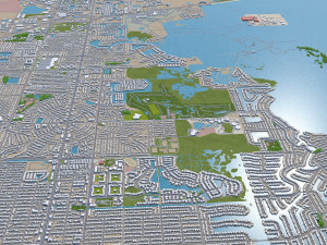 Saint Petersburg city Florida USA 40km 3D Model