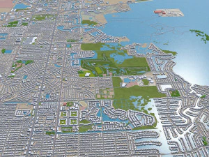 Saint Petersburg city Florida USA 40km 3D Model