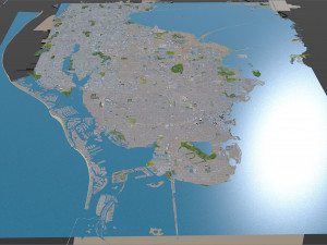 Saint Petersburg city Florida USA 40km 3D Model